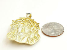 Load image into Gallery viewer, 10k yellow gold jesus face head pendant charm fine religious gift jewelry 8.2g