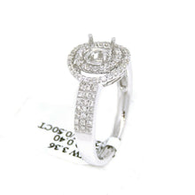 Load image into Gallery viewer, 0.40Ct Natural Diamond 14k White Gold Semi Mount halo Ring round center size 6.5