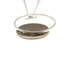 Load image into Gallery viewer, 14k white Gold 0.40Ct Diamond 1.26" diameter circle of love necklace jewelry 16"