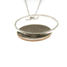 Load image into Gallery viewer, 14k white Gold 0.40Ct Diamond 1.26" diameter circle of love necklace jewelry 16"