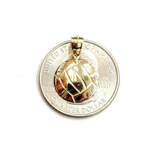 Load image into Gallery viewer, 14k yellow Gold tiny volleyball Pendant charm sport game fine jewelry gift 1g
