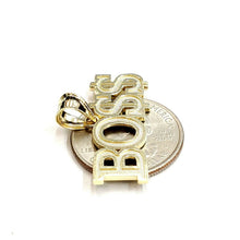 Load image into Gallery viewer, New 10k yellow Gold Boss dollar sign word Pendant charm fine gift jewelry 3.1g