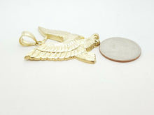 Load image into Gallery viewer, 10k yellow Gold eagle Pendant charm fine jewelry gift unisex diamond cut 8.5g