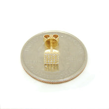 Load image into Gallery viewer, 14k yellow Gold 0.11Ct Round Diamond square stud Earrings Push Back Fastening