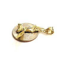 Load image into Gallery viewer, New 14k yellow gold 3D flying bat pendant charm gift fine jewelry polished 3.4g