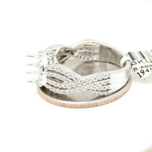Load image into Gallery viewer, 0.54Ct Natural Diamond 14k White Gold Semi Mount halo Ring round center size 7