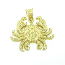 Load image into Gallery viewer, 10k yellow gold cancer crab full body pendant charm zodiac sign gift 2.2g