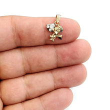Load image into Gallery viewer, New 14k two tone Gold full body tiny angel heart Pendant charm fine jewelry 1.1g