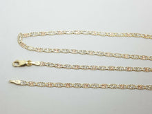 Load image into Gallery viewer, New 10K tri color gold 2.5mm valentino chain Necklace fine gift jewelry 3.8g 22"