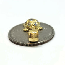 Load image into Gallery viewer, 14k yellow gold turtle full body pendant cubic zirconia fine jewelry 1.5g