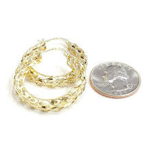 Load image into Gallery viewer, New 10K yellow Gold 1.29" 4mm Turkish hoop Earrings Round fine jewelry 4.9g