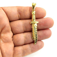 Load image into Gallery viewer, New 10k yellow Gold dagger knife Pendant charm Unisex Gift fine jewelry 3.5g