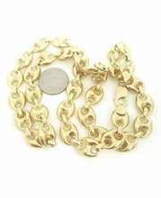 Load image into Gallery viewer, New 10K yellow gold 13mm hollow puff Gucci link chain jewelry gift 28" 46.6g