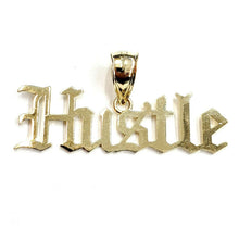 Load image into Gallery viewer, New 10k yellow Gold Hustle word Pendant charm polished shiny fine jewelry 6.3g