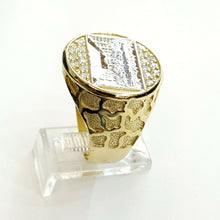 Load image into Gallery viewer, 10k two tone gold last supper religious men's Ring diamond cut jewelry Size 9.5