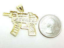 Load image into Gallery viewer, 10k yellow solid Gold automatic machine gun Pendant charm fine gift jewelry 4.9g