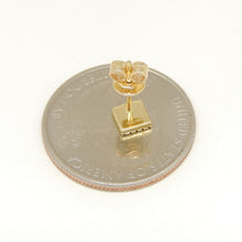 Load image into Gallery viewer, 14k yellow Gold 0.11Ct Round Diamond square stud Earrings Push Back Fastening