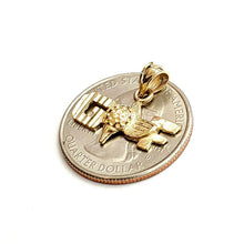 Load image into Gallery viewer, 14k yellow Gold Golf word ball Pendant charm sport game fine jewelry gift 1.4g