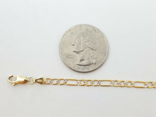 Load image into Gallery viewer, Men's Women's 14K two-tone Gold hollow Figaro Link Chain jewelry 3.4mm 24" 5.3g