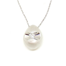 Load image into Gallery viewer, 14k White Gold 0.10Ct Round Diamonds 3D necklace gift jewelry for her 18" chain