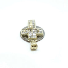 Load image into Gallery viewer, New 14k yellow gold cross Jesus pendant cubic zirconia religious jewelry 6g