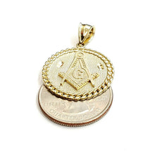 Load image into Gallery viewer, New 10k yellow solid Gold freemason Masonic Pendant religious jewelry 0.97" 4g
