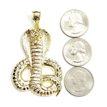 Load image into Gallery viewer, New 10k yellow gold cobra snake reptile Pendant charm gift fine jewelry 11.9g
