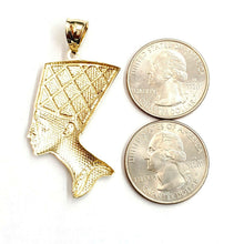 Load image into Gallery viewer, 10k solid yellow Gold Egyptian queen Nefertiti head Pendant fine jewelry 3.6g