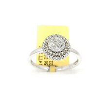 Load image into Gallery viewer, 0.28Ct Natural brown and white Diamond 14k White Gold women Ring 9.75mm Size 6.5