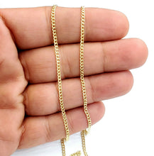 Load image into Gallery viewer, New 10K yellow gold 1.8mm thin hollow Cuban chain necklace fine jewelry 1.3g 16"