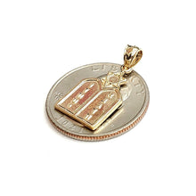 Load image into Gallery viewer, 14k yellow gold tablets of law star of David Jewish Israel torah pendant 2.2g