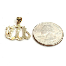 Load image into Gallery viewer, New 14K Yellow Gold Allah Islamic God Pendant Charm religious fine jewelry 2.4g