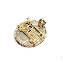 Load image into Gallery viewer, 14k yellow Gold fire truck engine firefighting car Pendant charm fine jewelry 1.8g