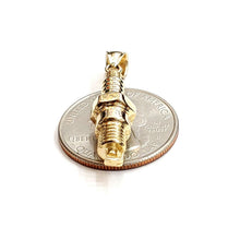 Load image into Gallery viewer, 14k yellow Gold 3D spark plug Pendant charm automobile engine fine jewelry 8.5g