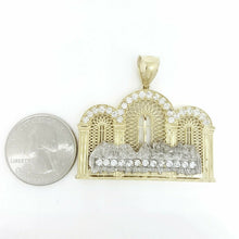 Load image into Gallery viewer, 14k two tone gold last supper pendant charm cubic zirconia fine jewelry 11.2g