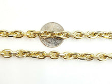 Load image into Gallery viewer, New 10K yellow gold 7.75mm Hollow rolo link chain Necklace fine gift 40.2g 26"