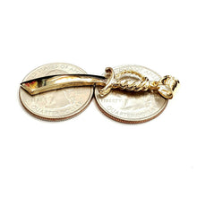 Load image into Gallery viewer, New 14k yellow Gold solid sword Machete Pendant charm gift fine jewelry 3.2g