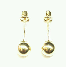 Load image into Gallery viewer, New 14k yellow Gold 5mm hollow ball earrings screw back fine gift jewelry