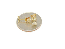 Load image into Gallery viewer, New 14k yellow Gold 0.10Ct Round Diamond heart stud Earrings Push Back Fastening