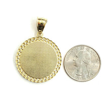 Load image into Gallery viewer, 10k yellow gold round praying hands pendant charm fine gift jewelry 1.18" 6g