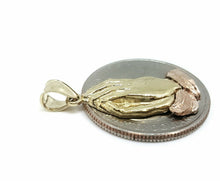 Load image into Gallery viewer, New 14k 2 tone gold praying hands pendant charm religious gift fine jewelry 1.9g
