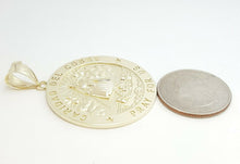 Load image into Gallery viewer, 10k yellow gold round virgin caridad del cobre pendant religious gift 1.44" 9.5g