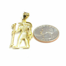 Load image into Gallery viewer, 10k yellow Gold Egypt jackal god Anubis holding Ankh Pendant fine jewelry 3.2g