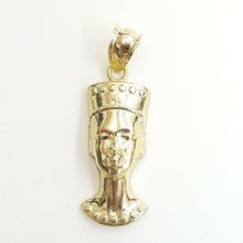 Load image into Gallery viewer, New 10k yellow Gold Egyptian Nefertiti Queen Cleopatra head Pendant jewelry 2.3g