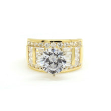 Load image into Gallery viewer, 14k yellow Gold woman's engagement ring with round cut cubic zirconia size 7