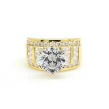 Load image into Gallery viewer, 14k yellow Gold woman's engagement ring with round cut cubic zirconia size 7