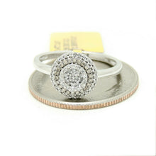 Load image into Gallery viewer, 0.28Ct Natural brown and white Diamond 14k White Gold women Ring 9.75mm Size 6.5