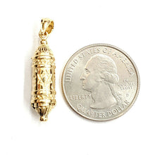 Load image into Gallery viewer, New 14k yellow gold 3D mezuzah star of David kabbalah Jewish Torah pendant 4.3g