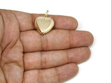 Load image into Gallery viewer, New 14k yellow Gold shiny 3D Heart pendant charm fine gift jewelry for women 3g