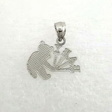 Load image into Gallery viewer, New 14k white Gold baby teddy bear Pendant charm gift fine jewelry unisex 1.3g